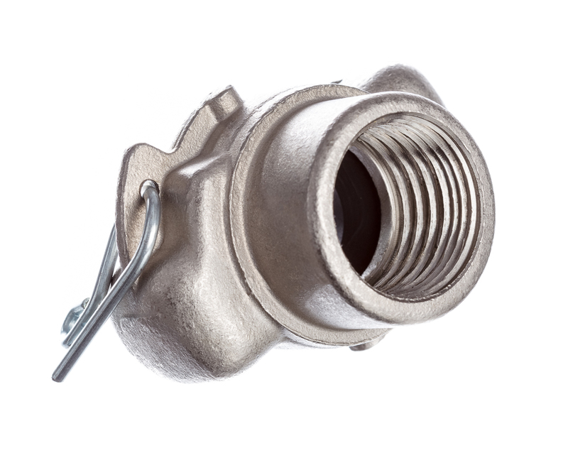 Universal Coupling, Female Thread, Stainless Steel, with Safety Clip